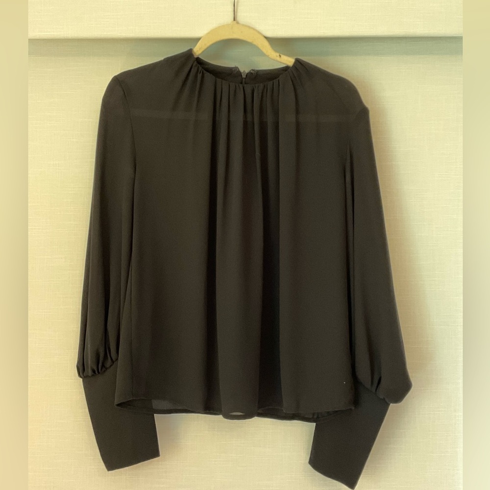 Pookie and Sebastian Sheer Black Blouse- Small